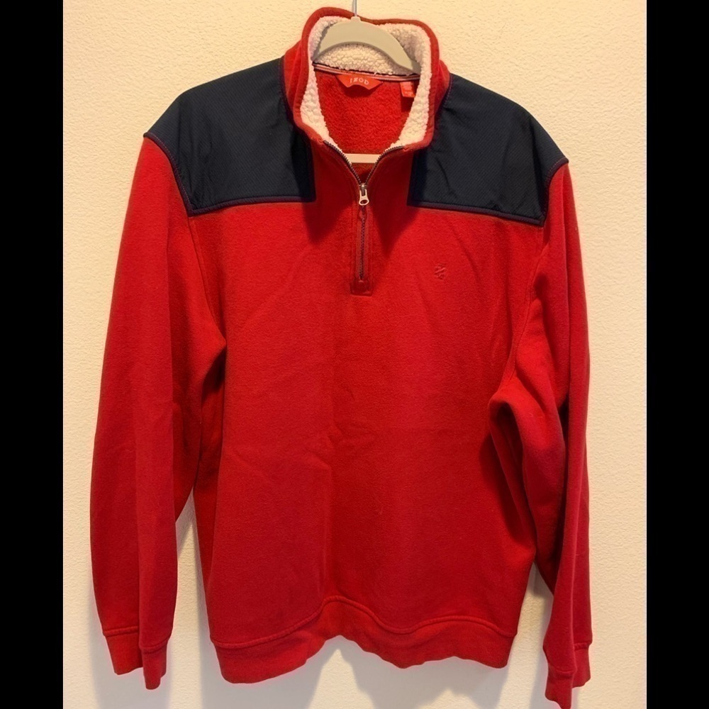 IZOD Mens Quarter Zip Pullover with Sherpa neck XL​​​​​​​​​​​​​​​​​​​​​
